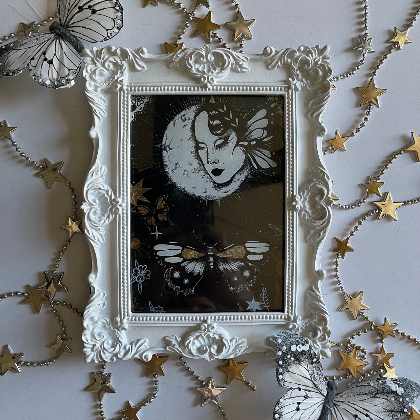 White Ornate Frame of Moonlight